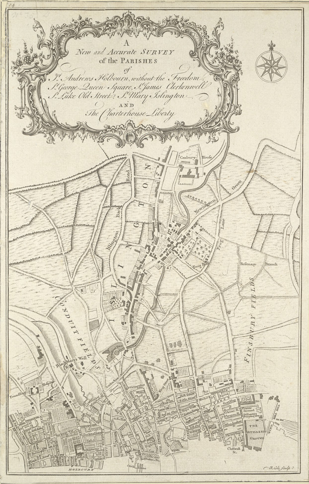 1754 map of holborn