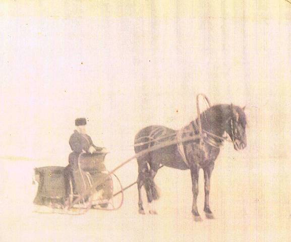 man with sleigh