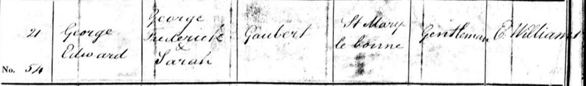 george edward gaubert birth 1819