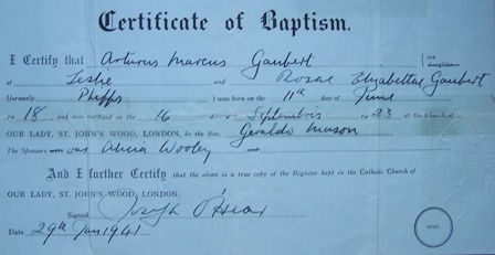 arthur mark baptism