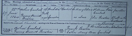 arthur fanny marriage 1864